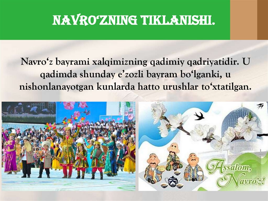 Navro‘zning tiklanishi.