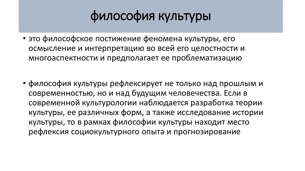 философия культуры