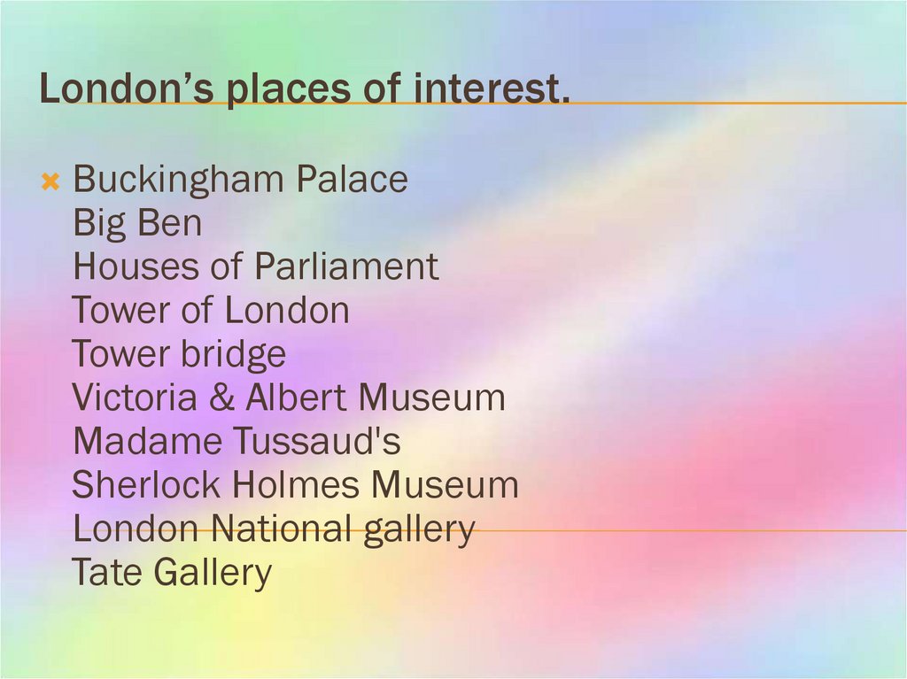 London’s places of interest.