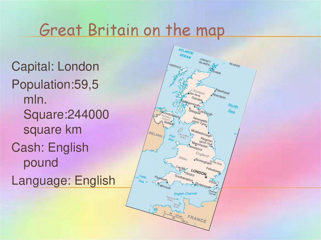 Great Britain on the map