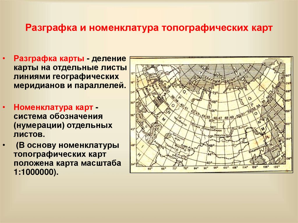 Разграфка и номенклатура топографических карт