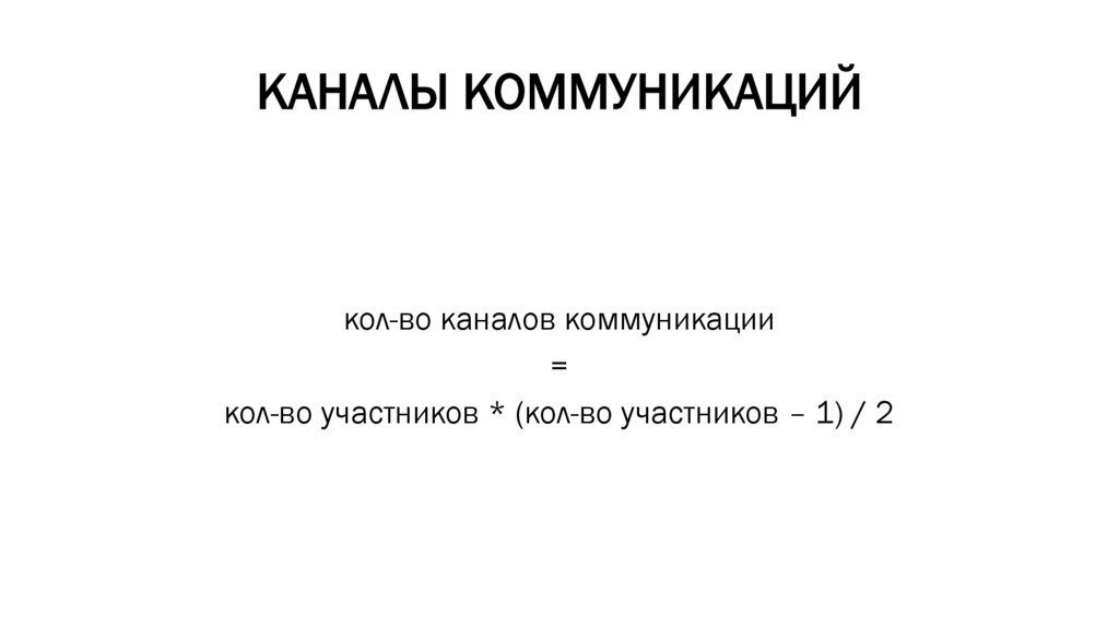 КАНАЛЫ КОММУНИКАЦИЙ