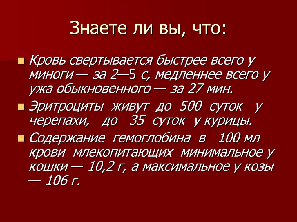 Знаете ли вы, что: