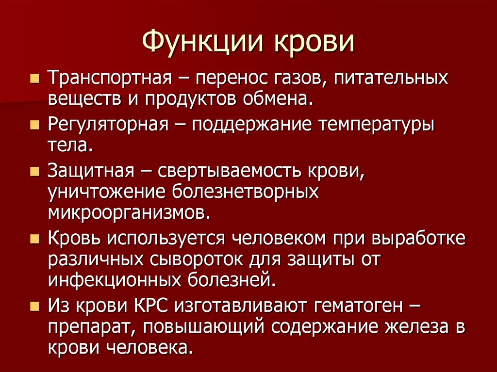 Функции крови