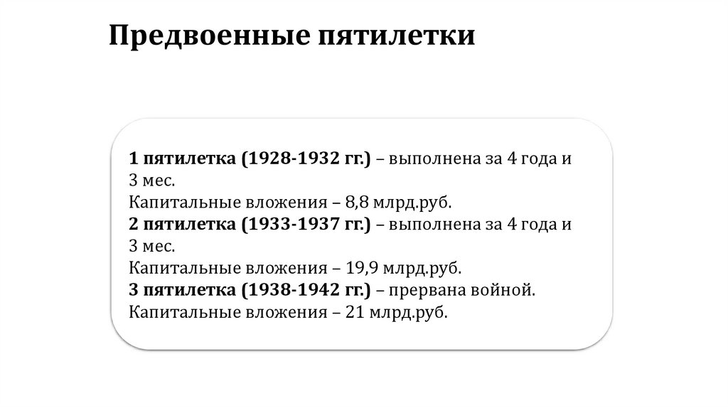 Предвоенные пятилетки