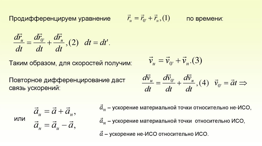 Продифференцируем уравнение по времени: