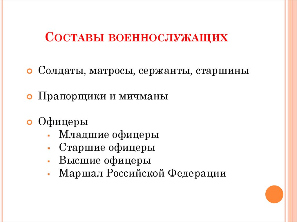 Составы военнослужащих