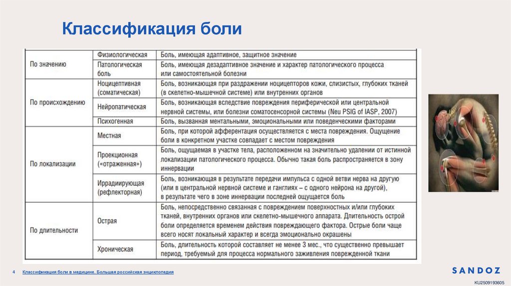 Классификация боли