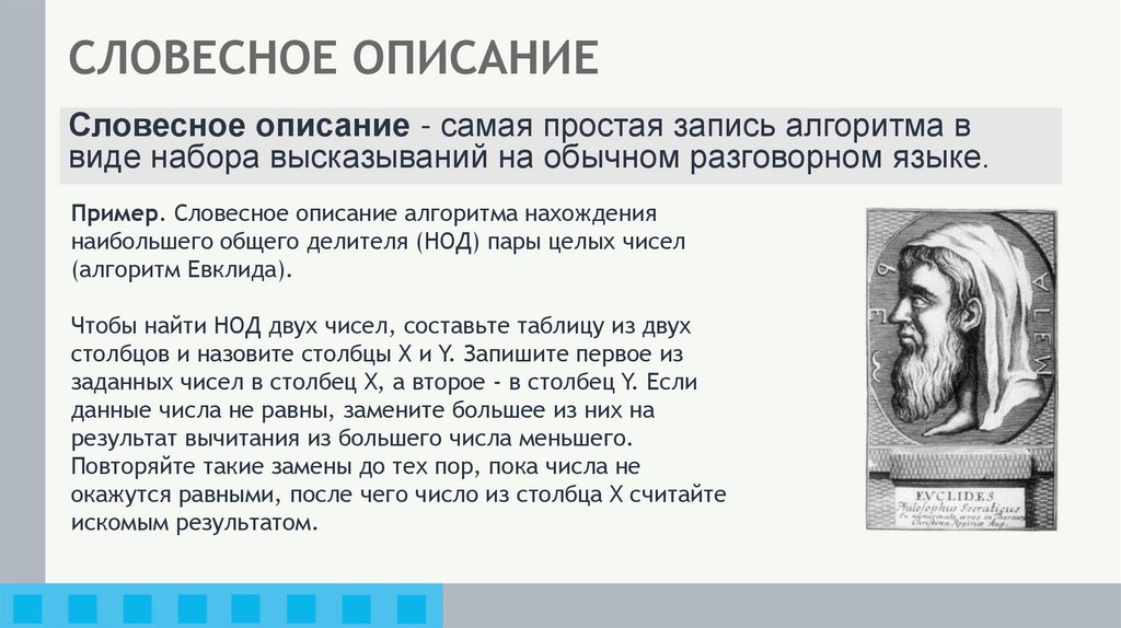 СЛОВЕСНОЕ ОПИСАНИЕ