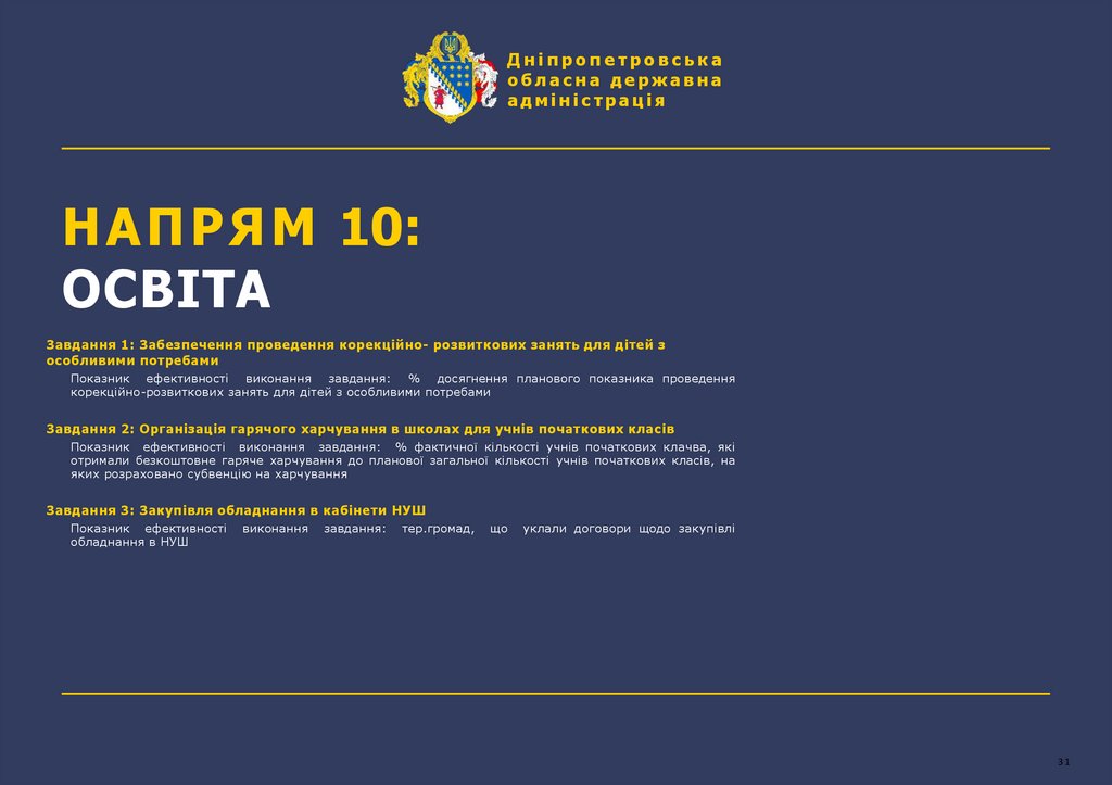 НАПРЯМ 10: ОСВІТА