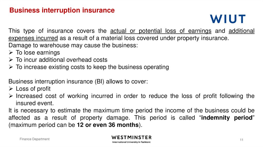 Business interruption insurance
