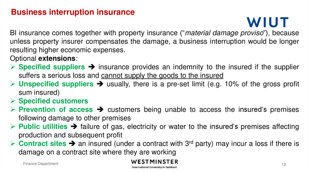 Business interruption insurance