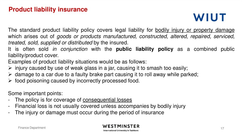 Product liability insurance