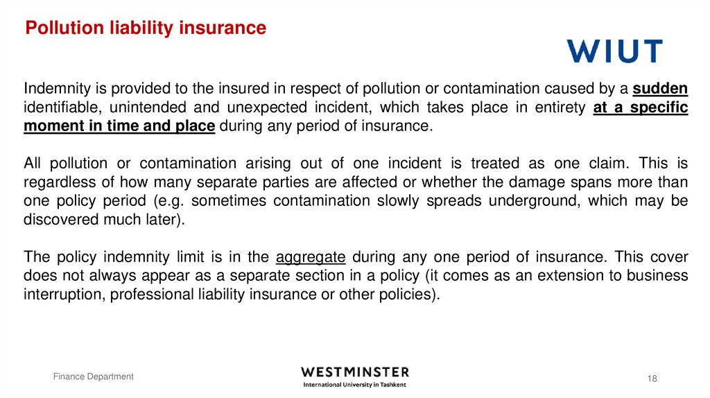 Pollution liability insurance