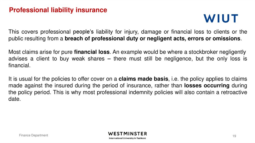 Professional liability insurance