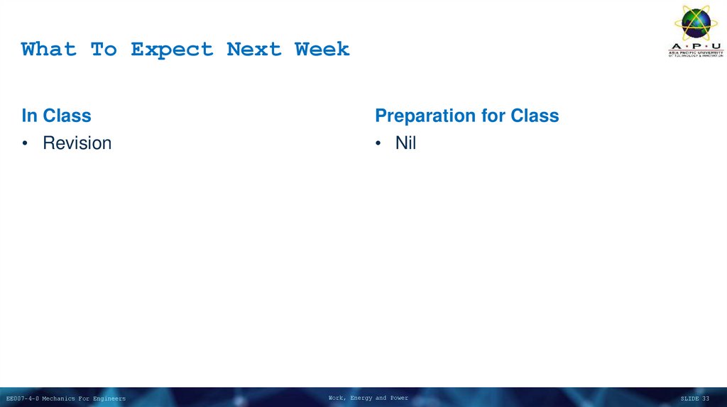 What To Expect Next Week