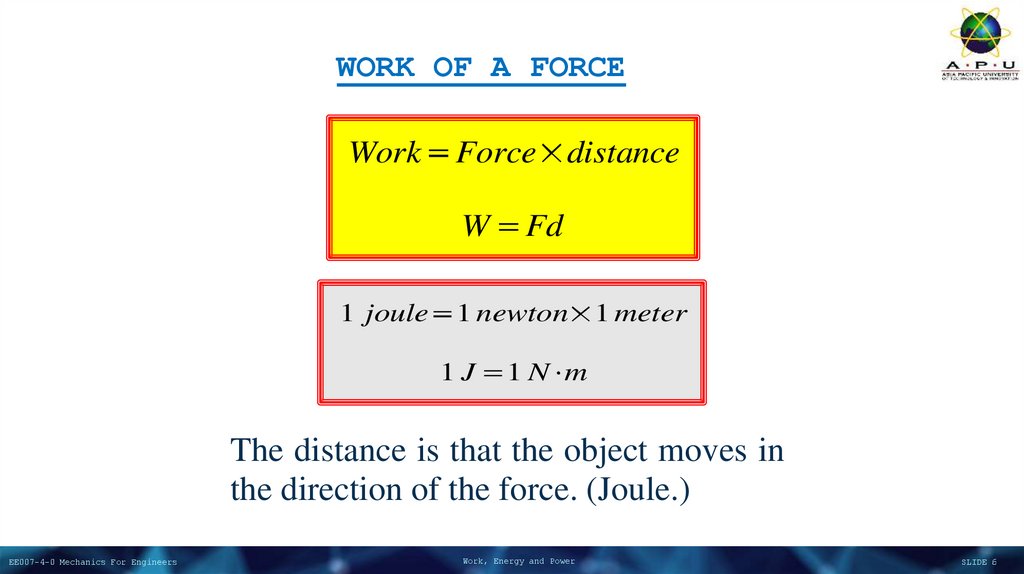 WORK OF A FORCE