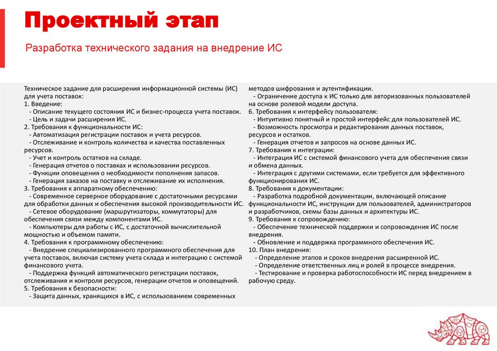 Проектный этап