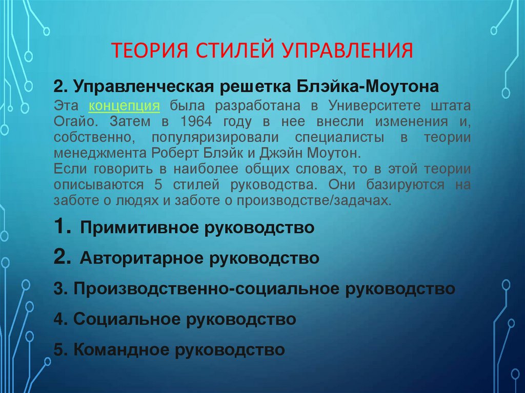 Теория стилей управления