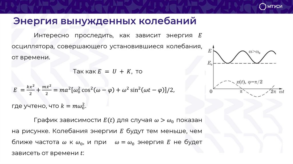 Энергия вынужденных колебаний