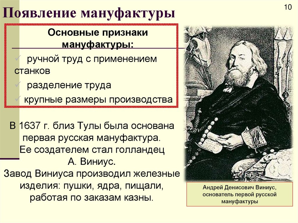 Появление мануфактуры