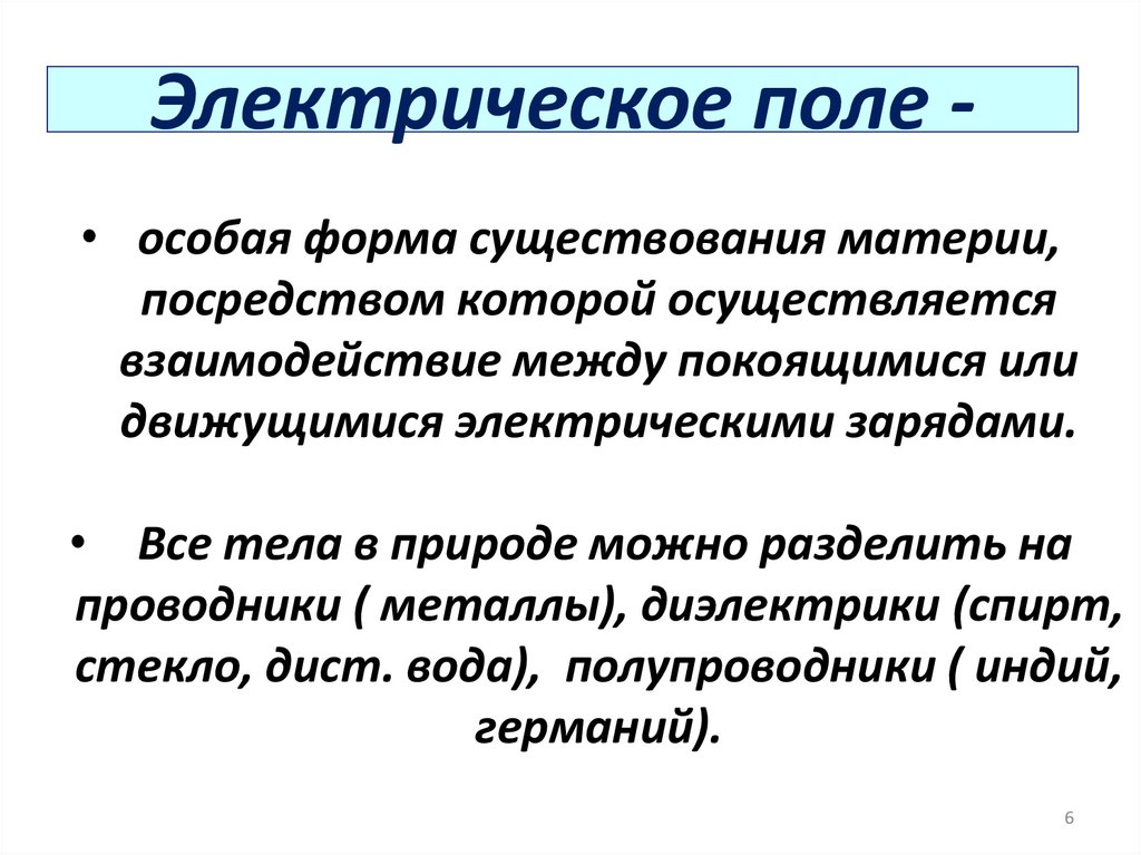 Электрическое поле -