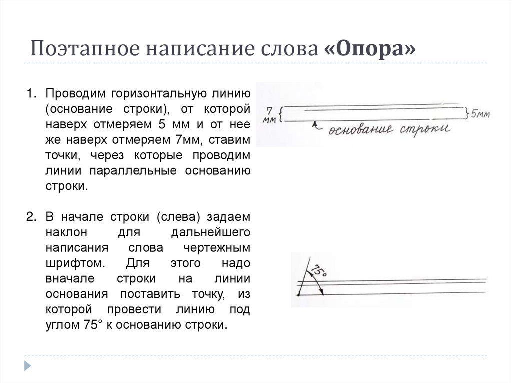 Поэтапное написание слова «Опора»