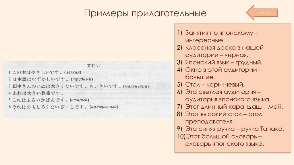 Примеры прилагательные