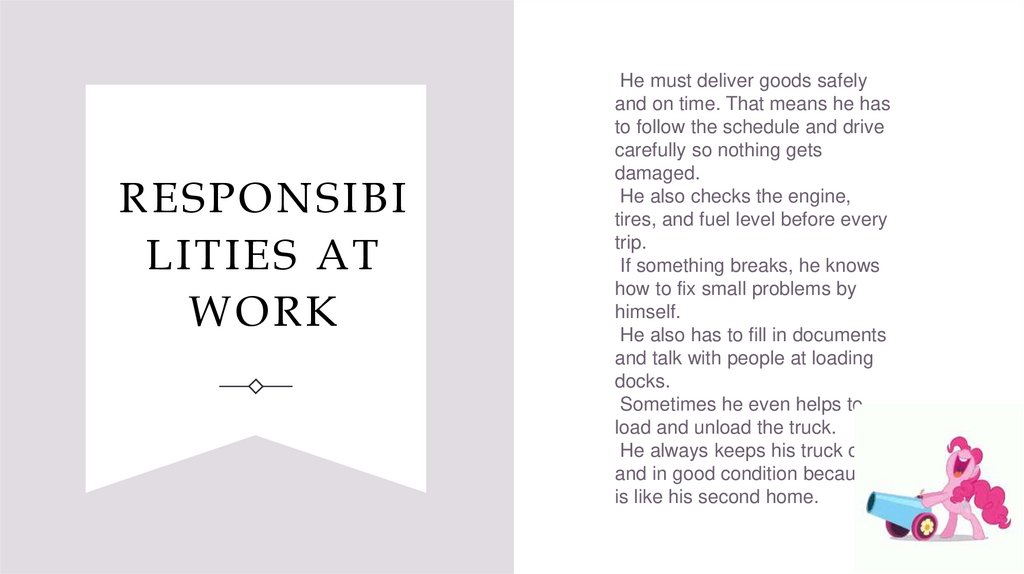 Responsibilities at Work