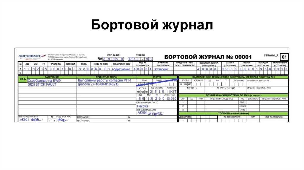 Бортовой журнал