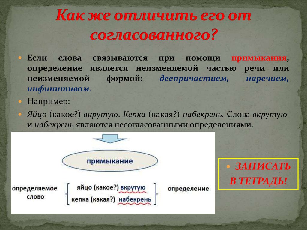 Как же отличить его от согласованного?