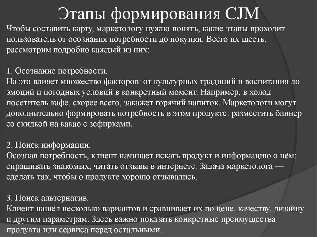 Этапы формирования CJM