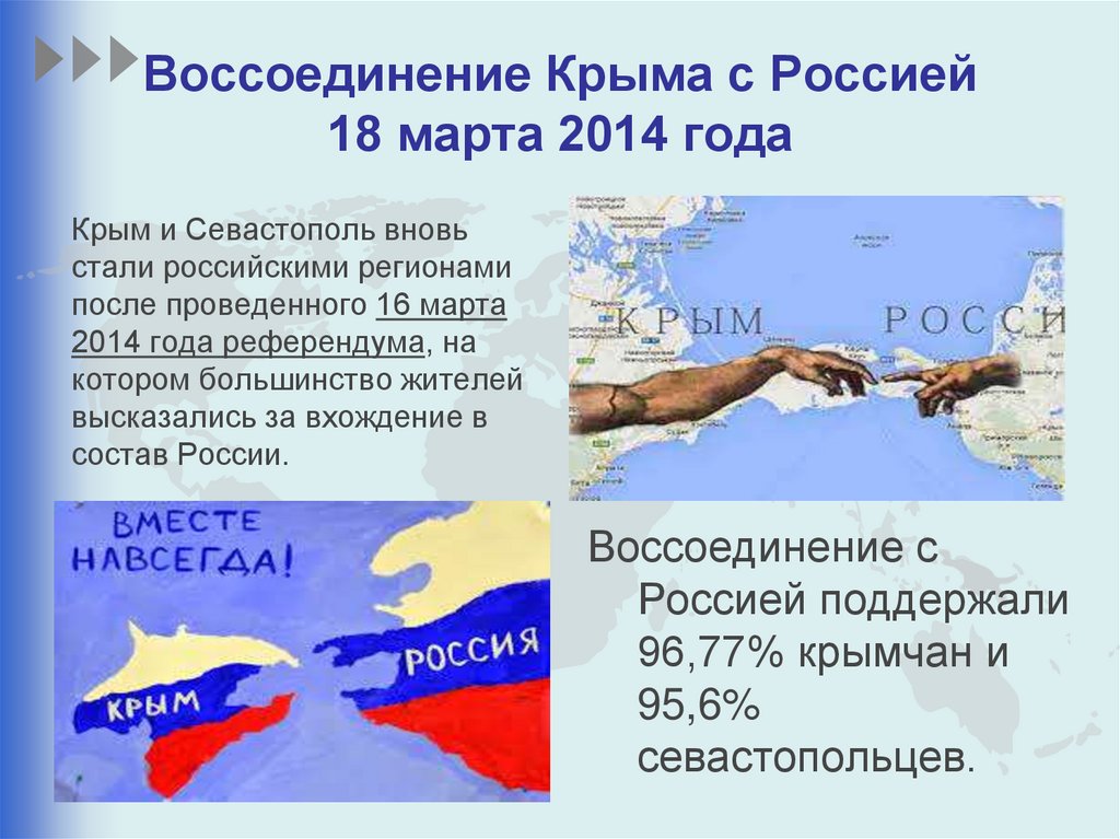 Воссоединение Крыма с Россией 18 марта 2014 года