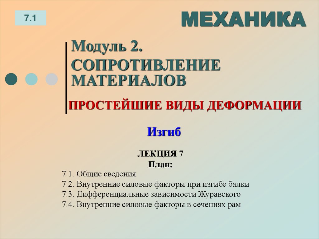 ЛЕКЦИЯ 7 План:
