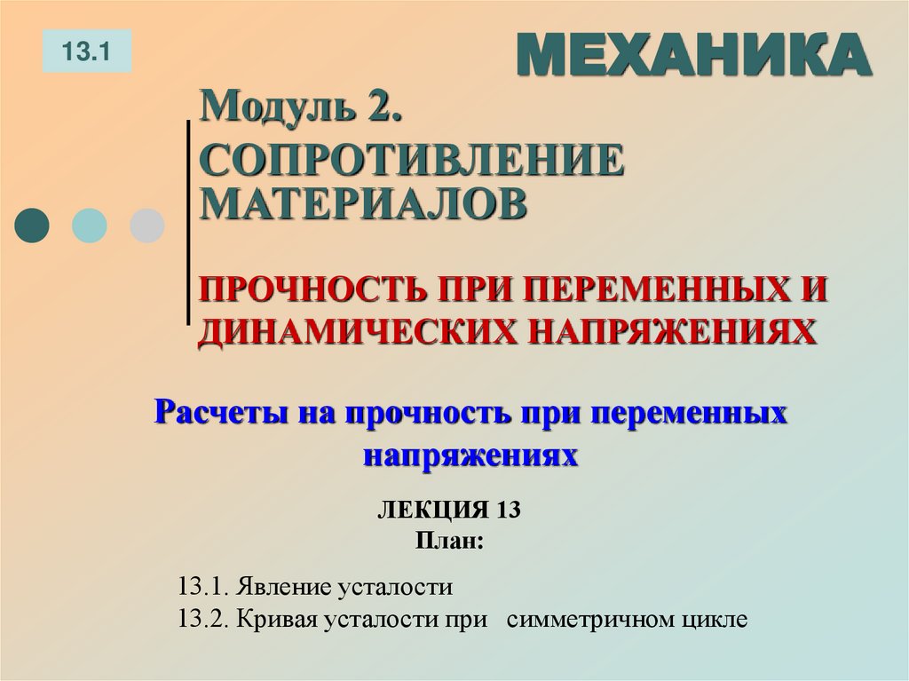ЛЕКЦИЯ 13 План: