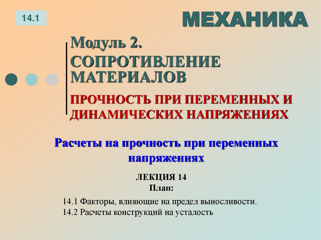 ЛЕКЦИЯ 14 План: