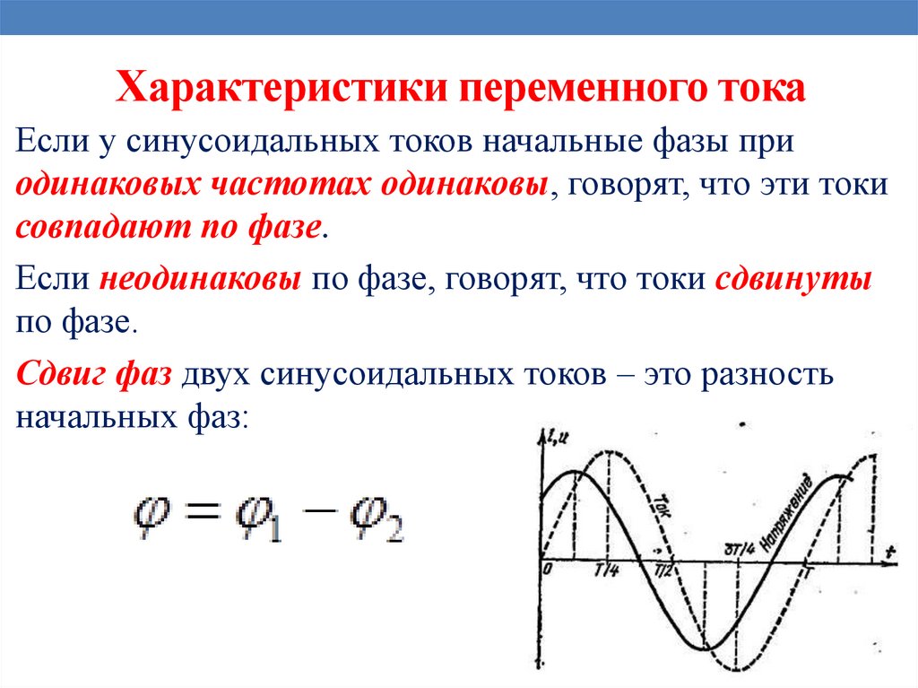 Характеристики переменного тока