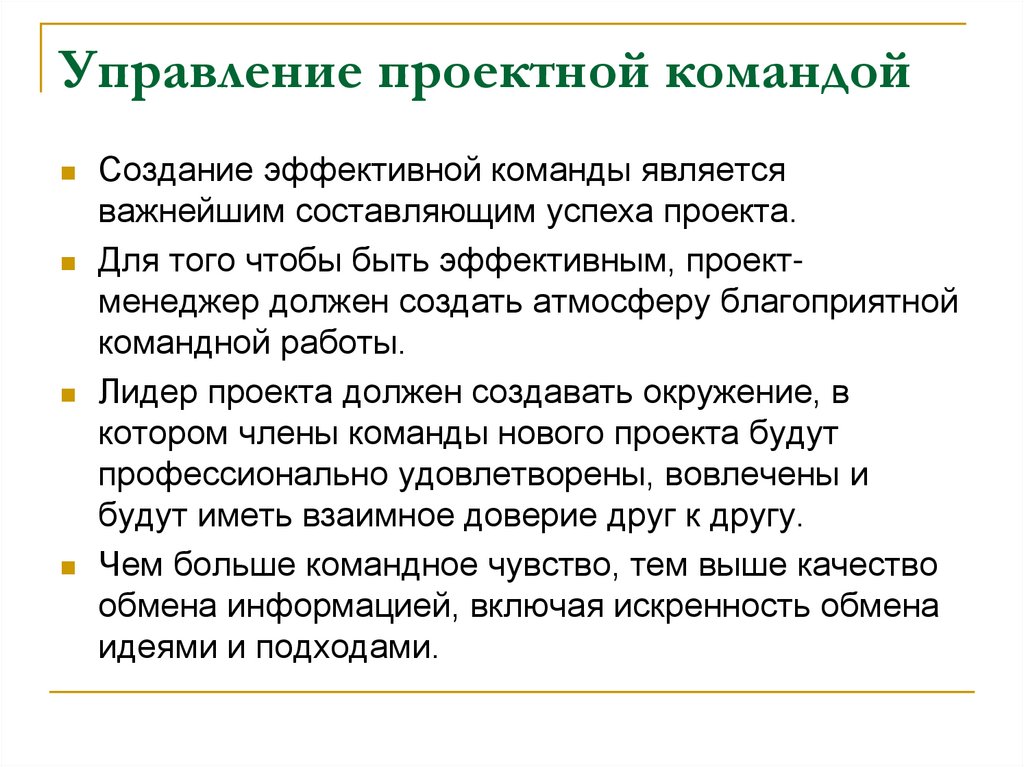 Управление проектной командой