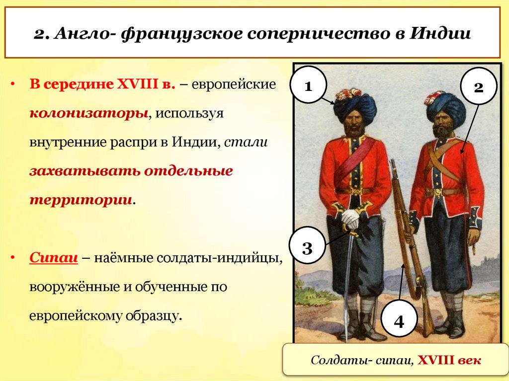 2. Англо- французское соперничество в Индии