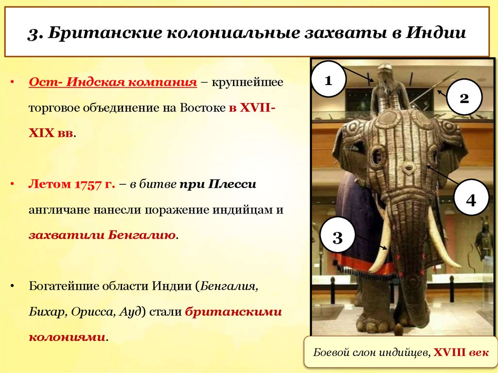 3. Британские колониальные захваты в Индии