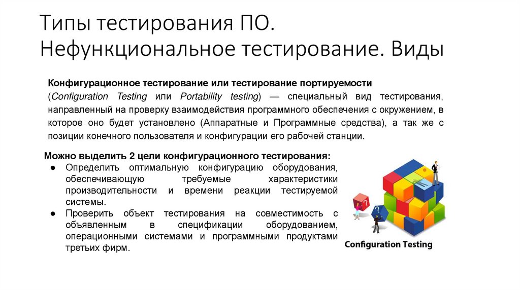 Типы тестирования ПО. Нефункциональное тестирование. Виды