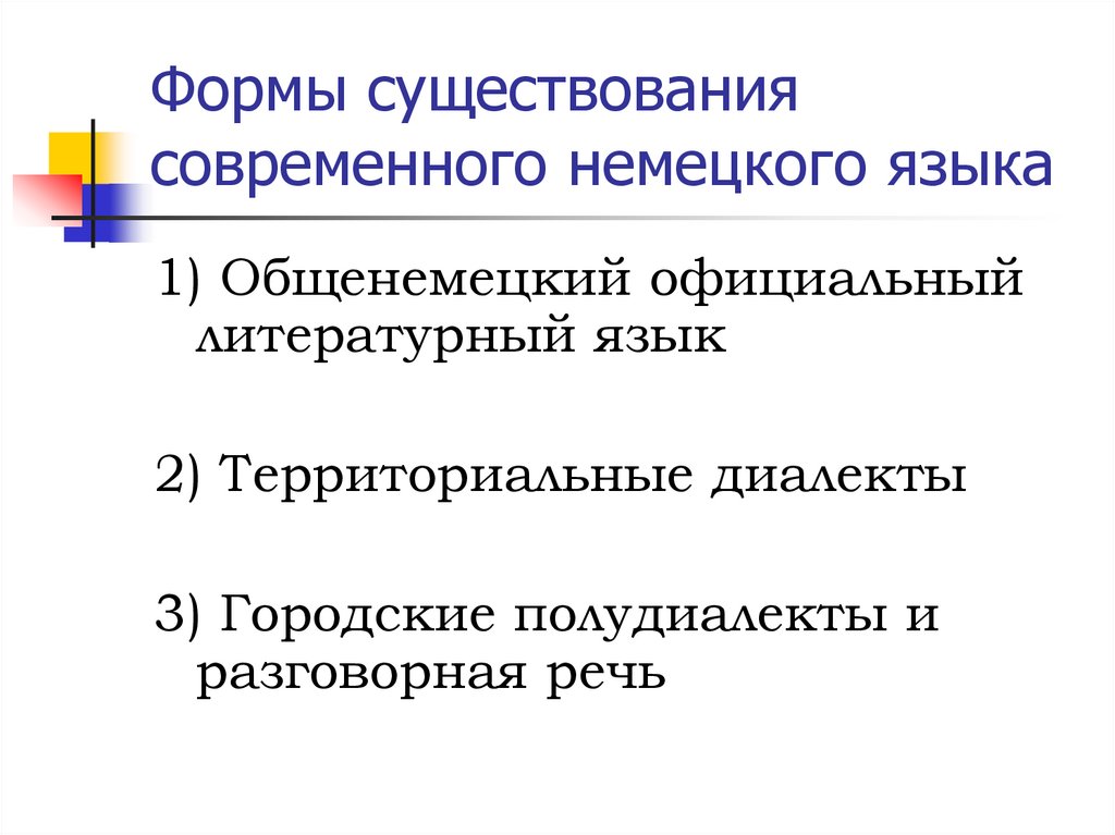Формы существования современного немецкого языка