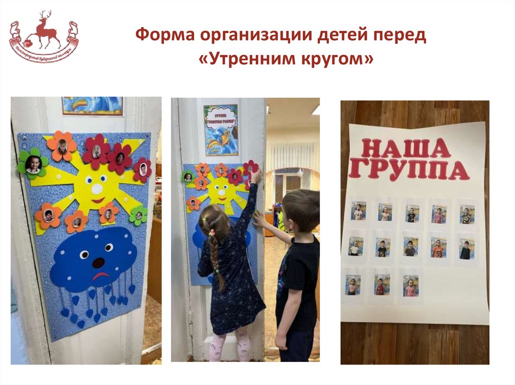 Форма организации детей перед «Утренним кругом»