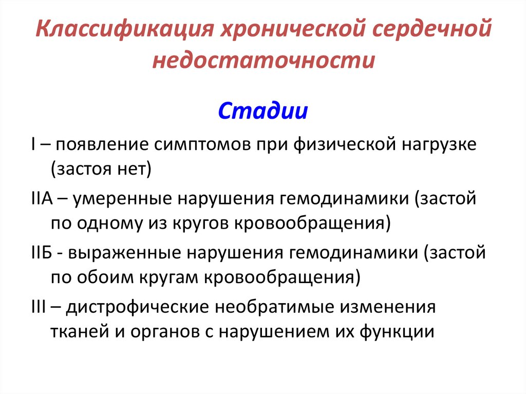 Классификация хронической сердечной недостаточности