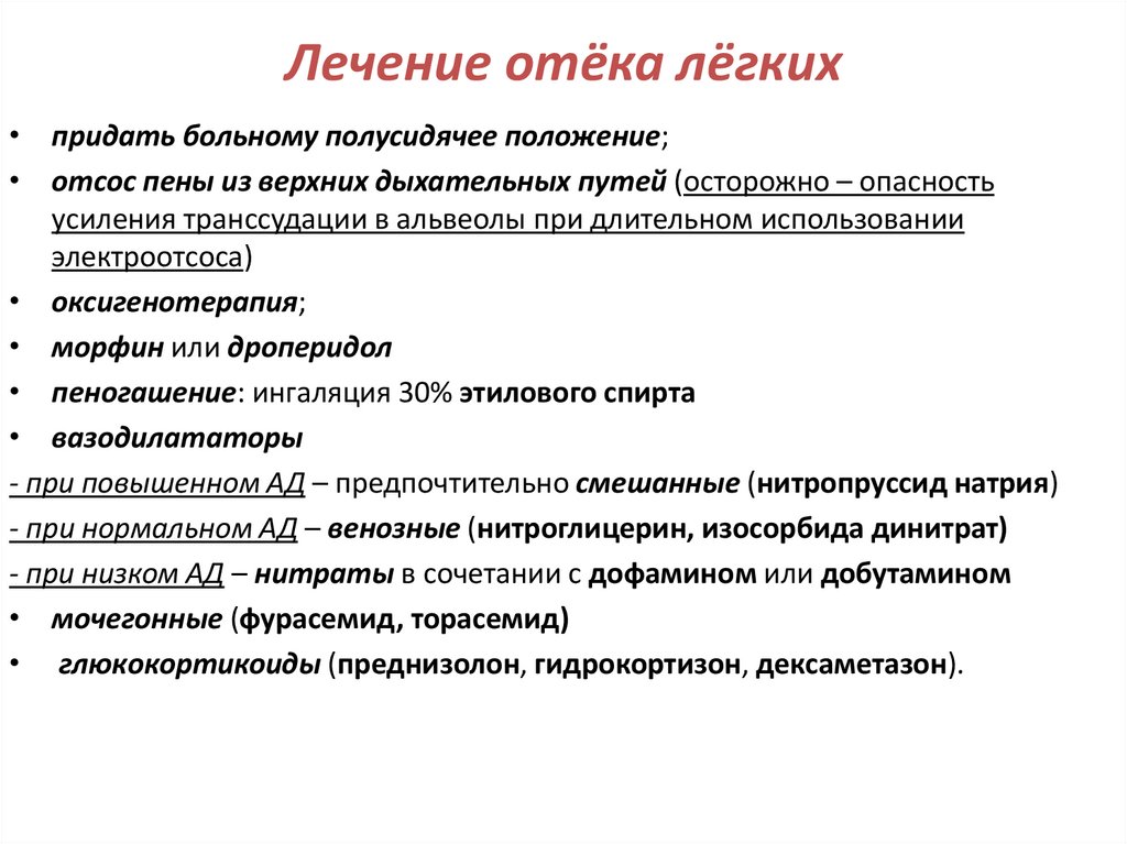 Лечение отёка лёгких