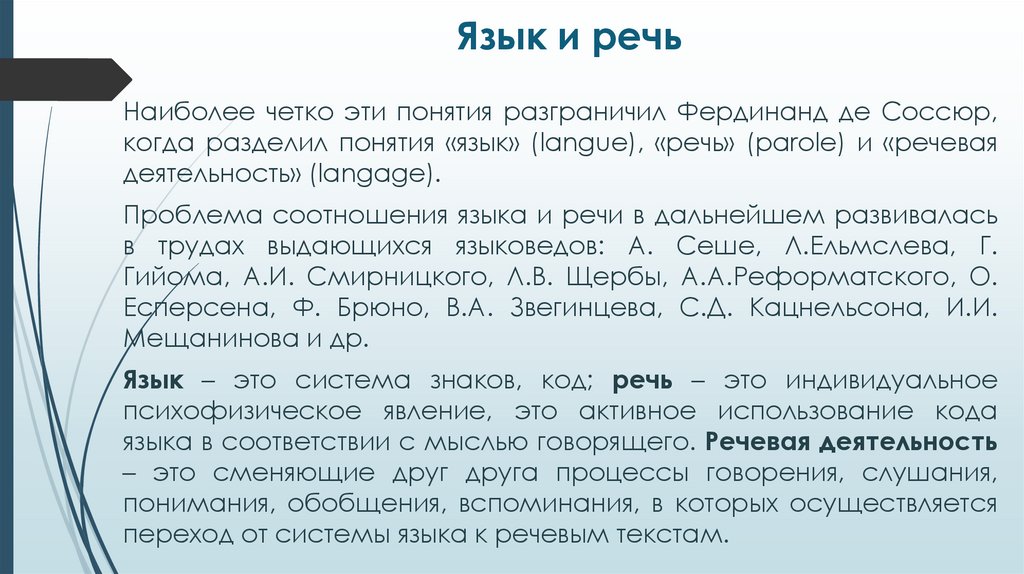 Язык и речь