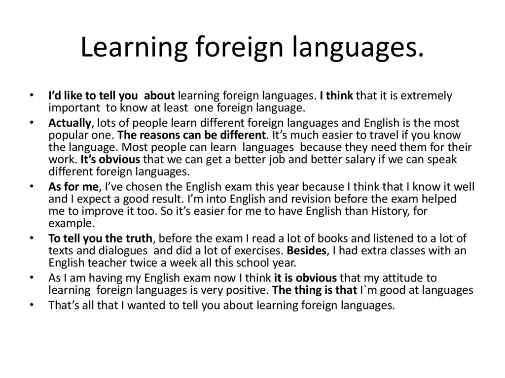 Learning foreign languages.