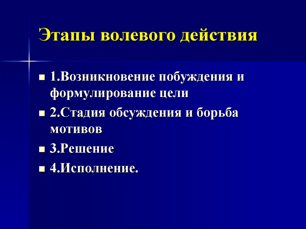 Этапы волевого действия