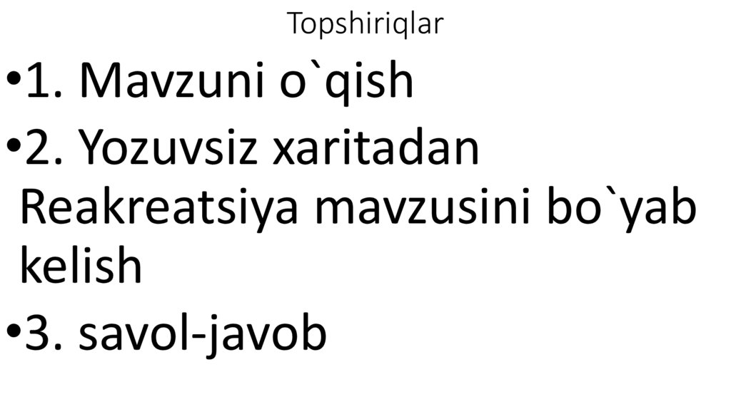Topshiriqlar