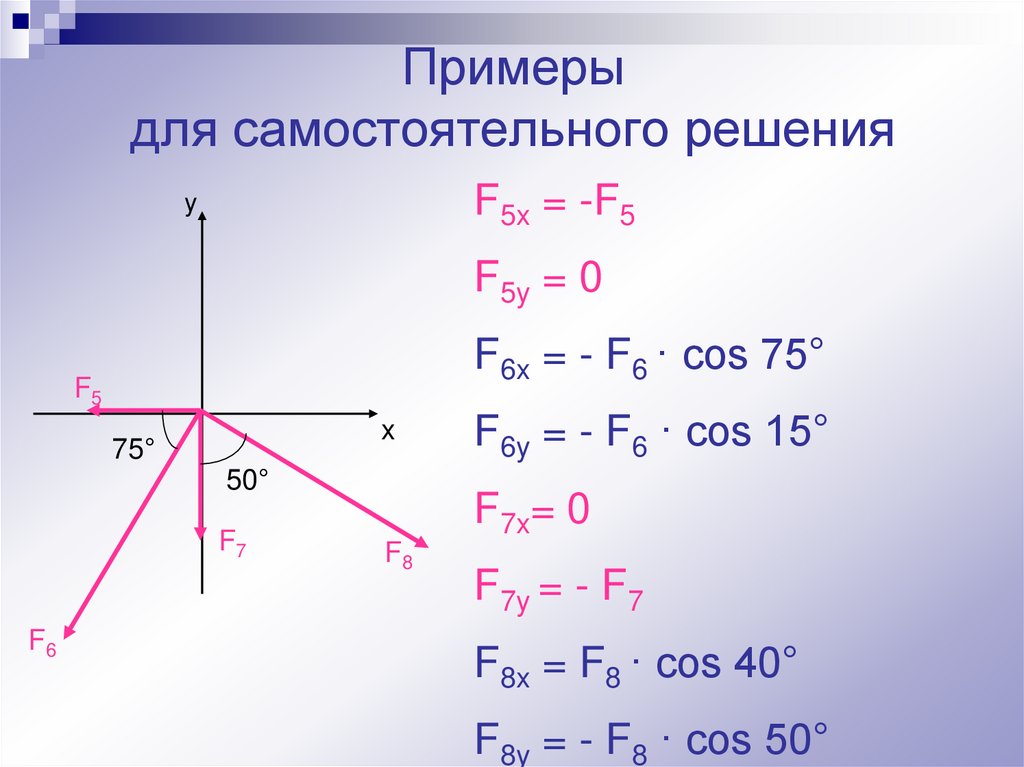 Примеры для самостоятельного решения